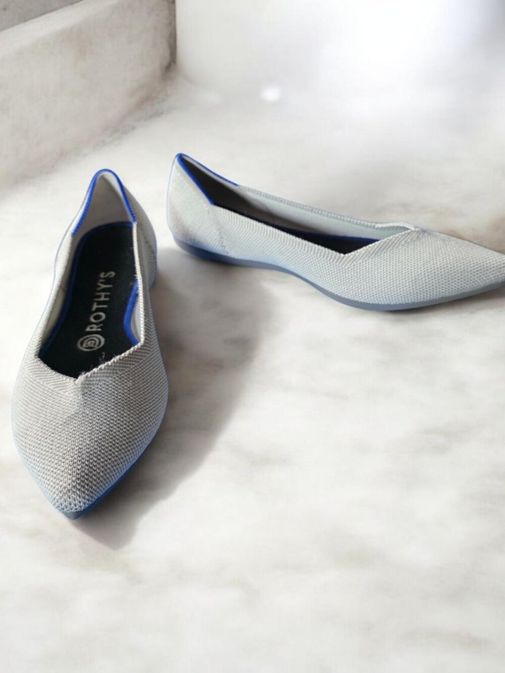 NWOB ROTHY'S ( 8 ) THE POINT CLOUD BIRDSEYE The Point Flats/Slip on Shoes